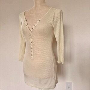 Free People Ribbed Henley Top